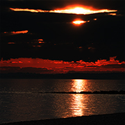 sunset over long island